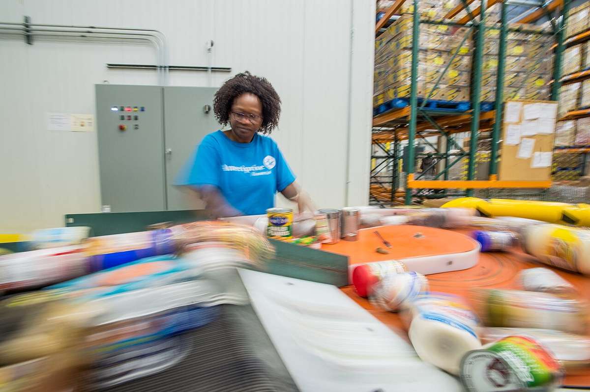Food bank shelves