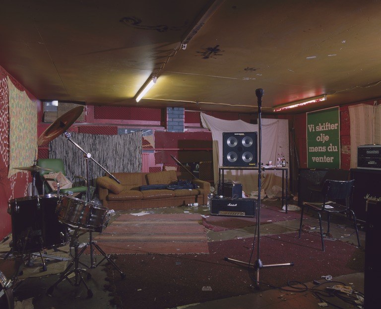 Historical band rehearsal room at Lepakkoluola in Helsinki