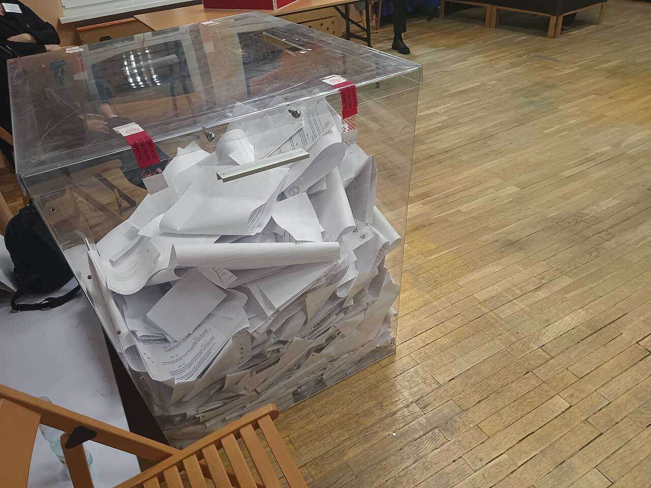 Ballot box in a Polish polling station
