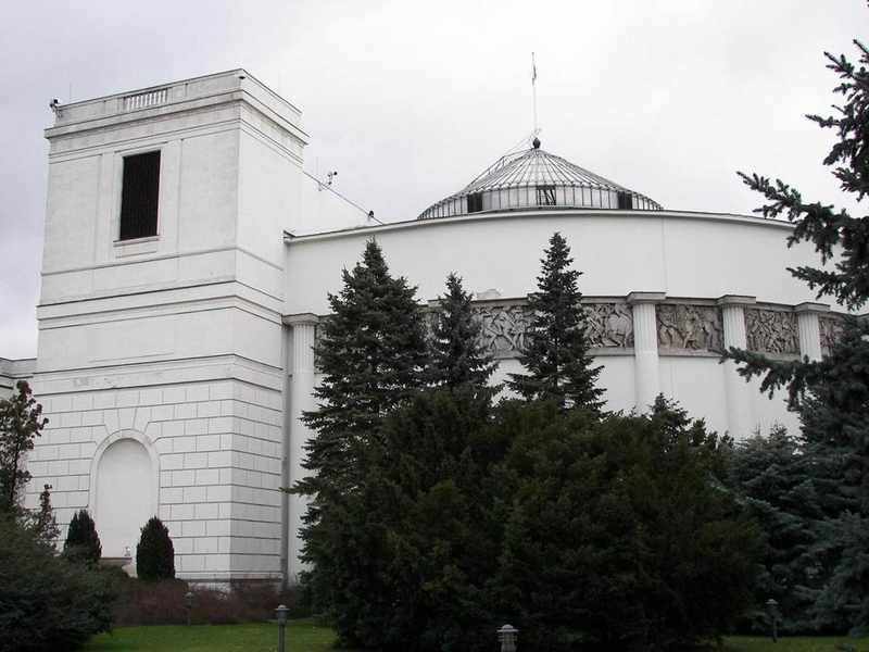 The Sejm, the lower house of the Polish parliament, in Warsaw