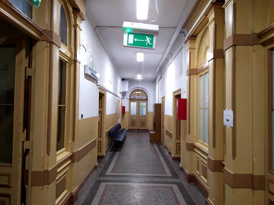 Interior of the Centrum Zdrowia Mazowsza Zachodniego hospital in Zyrardow - NFZ waiting times are visible online