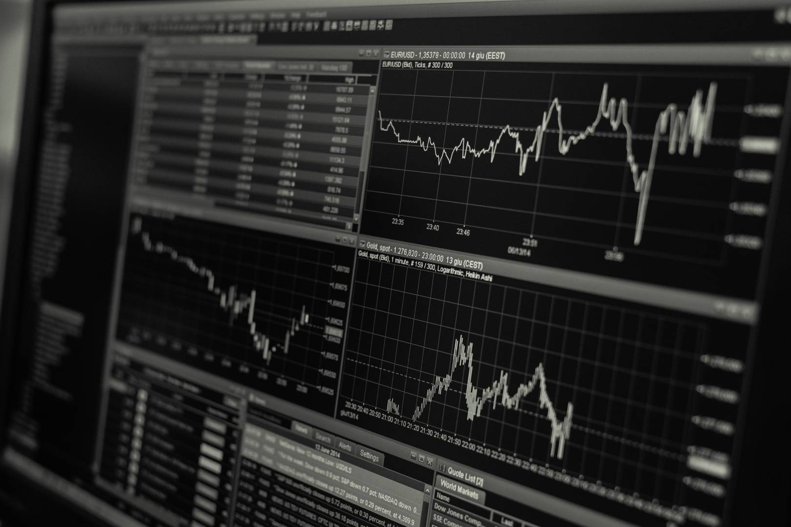 Stock market charts illustration