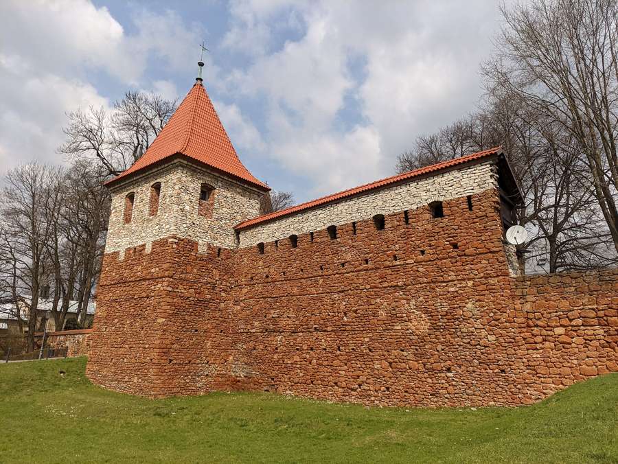 The medieval tower and town walls in Olkusz