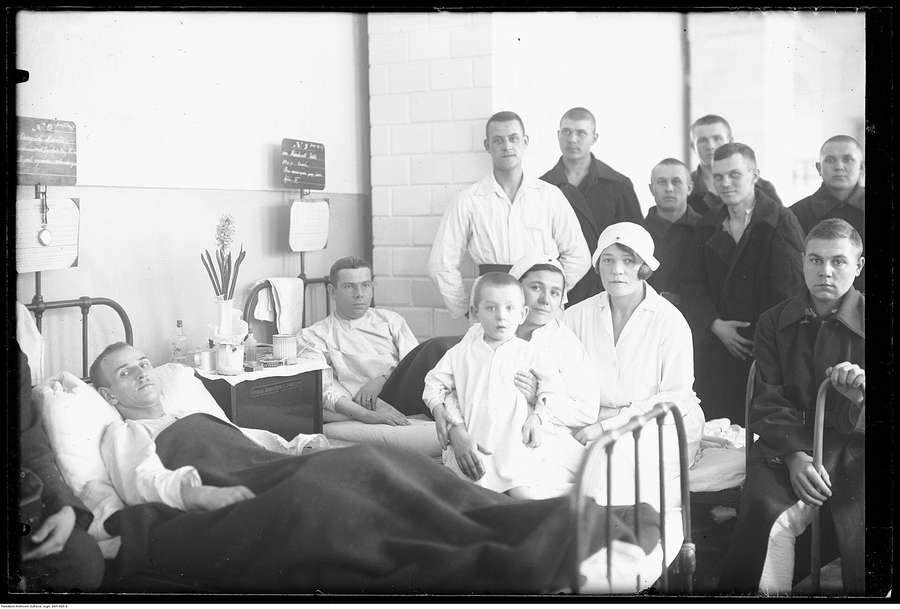The Mokotow district hospital in Warsaw in an archival photograph