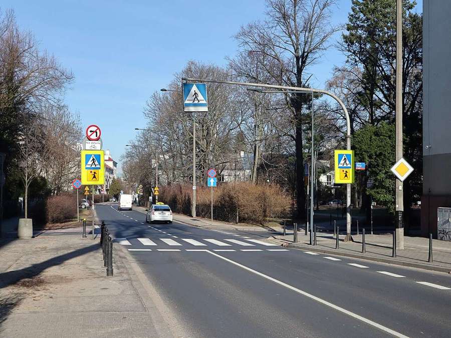 Pedestrian crossing in Warsaw, Poland