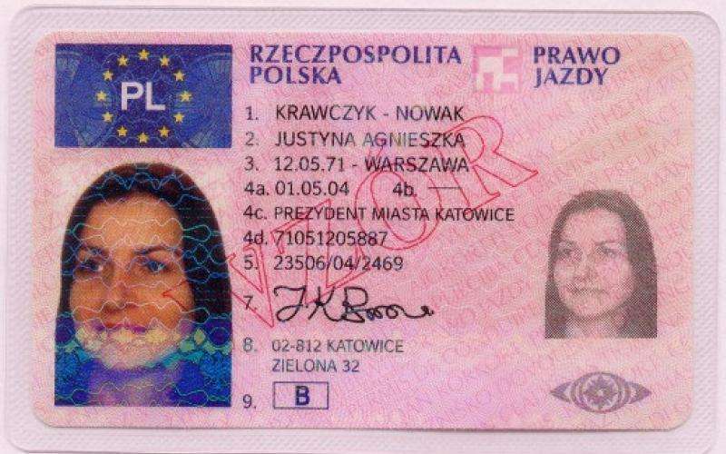 Polish driving licence front side