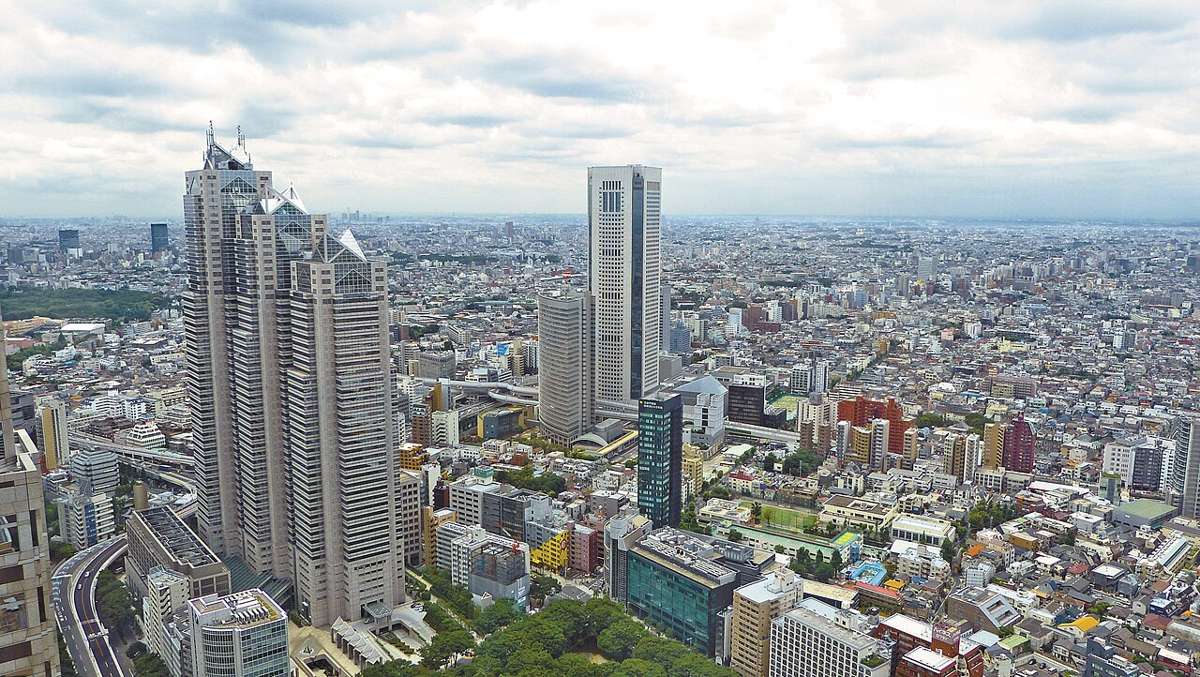Skyline of Shinjuku, Tokyo, illustrative