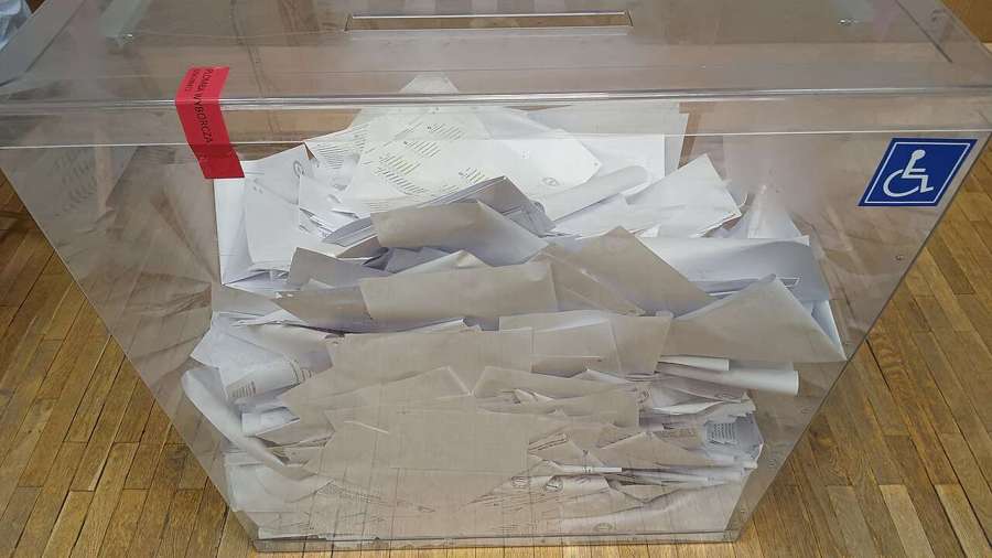 Ballot box in a Polish election