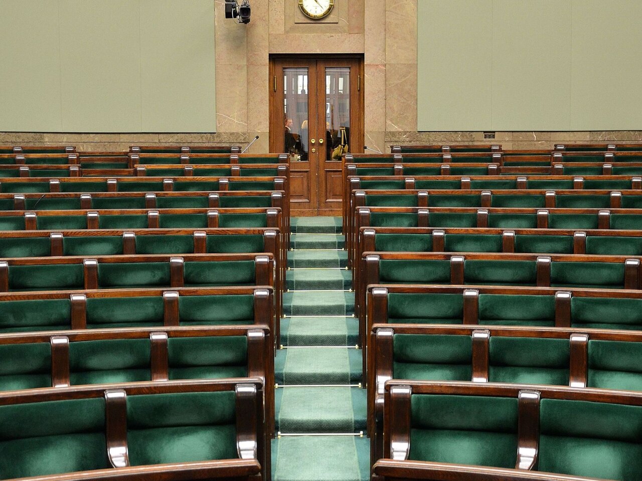 The Sejm plenary hall viewed from the marshal's rostrum