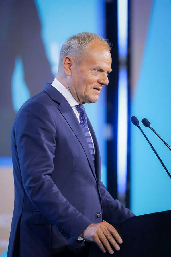 PM Donald Tusk speaking at the Ukraine Recovery Conference 2026