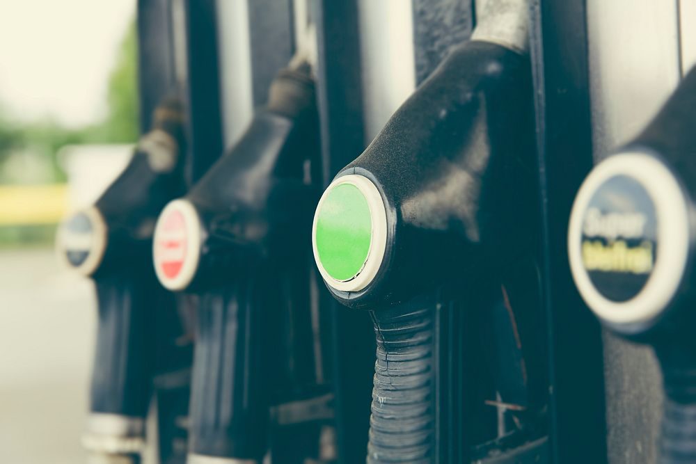 Close-up photograph of a fuel pump, illustrating the fuel-price story rather than a Polish station's current prices