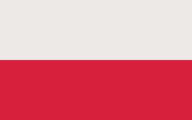 The state flag of Poland in statutory colours and proportions