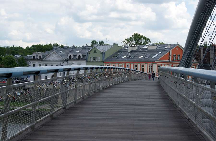 Love padlocks on the Father Bernatek footbridge in Krakow, a classic Polish dating spot