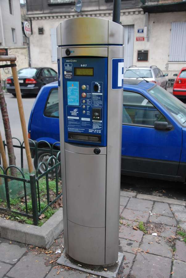 A parking meter in Krakow - paid parking zones operate in every large Polish city centre