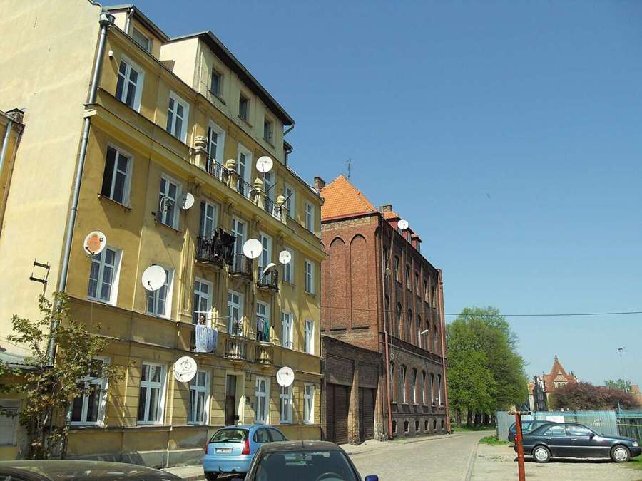 Street with residential buildings in Gdańsk