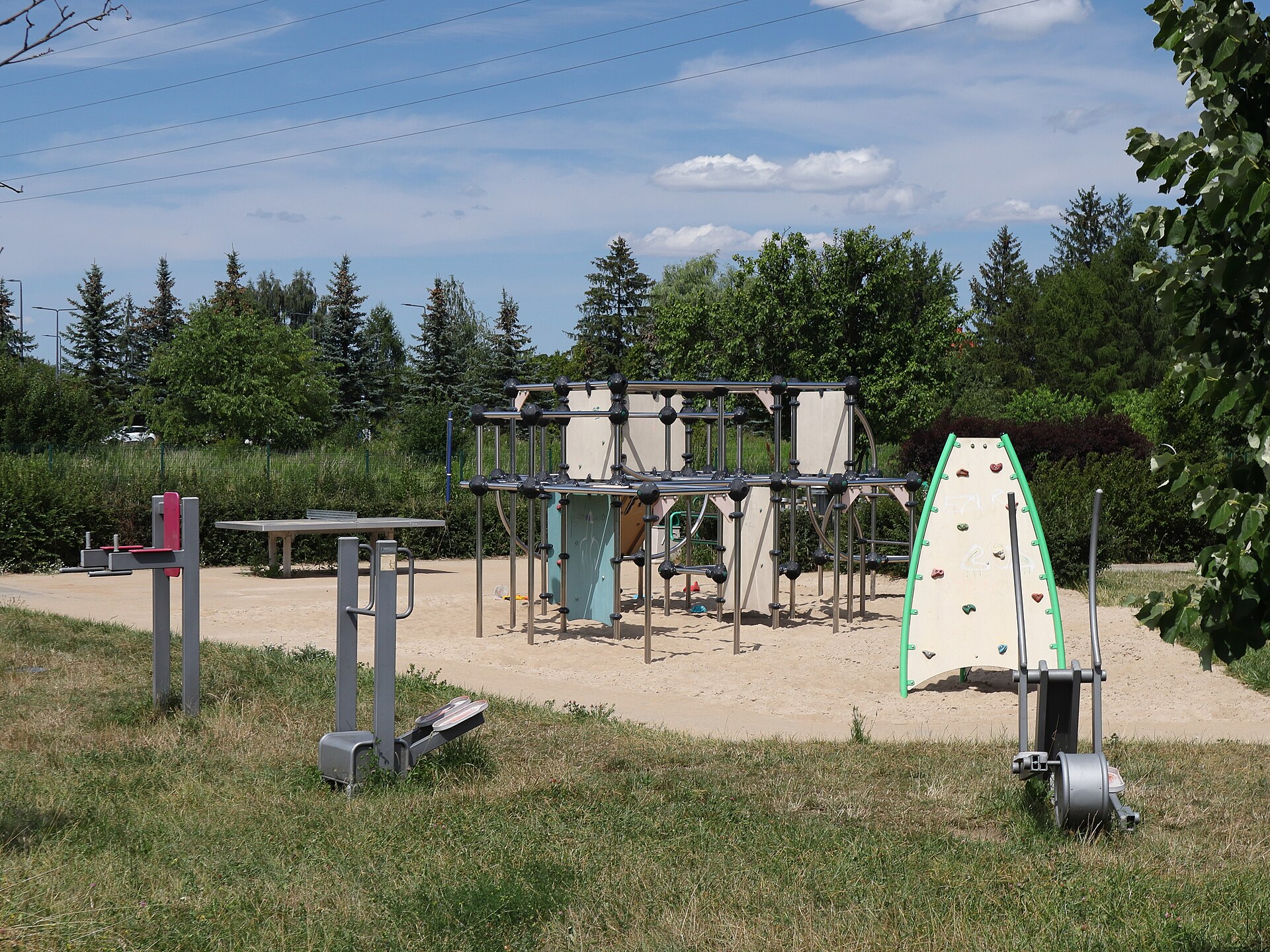 An empty children's playground in Warsaw