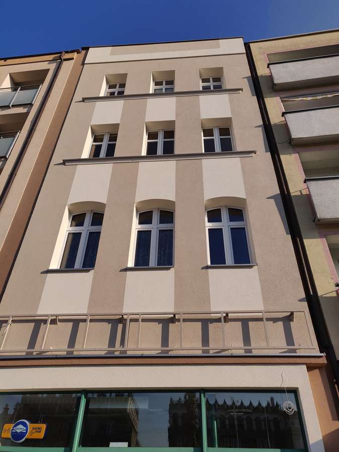 A restored townhouse on the market square in Racibórz