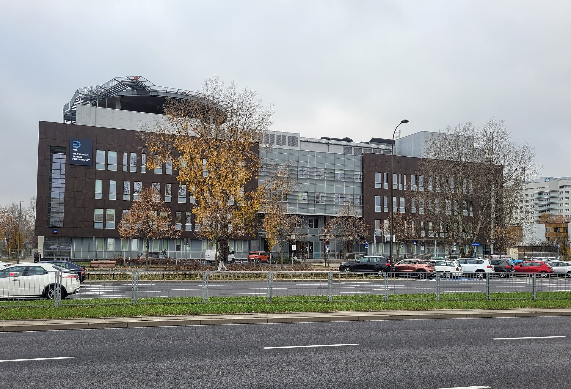The Szpital Południowy hospital building in Warsaw