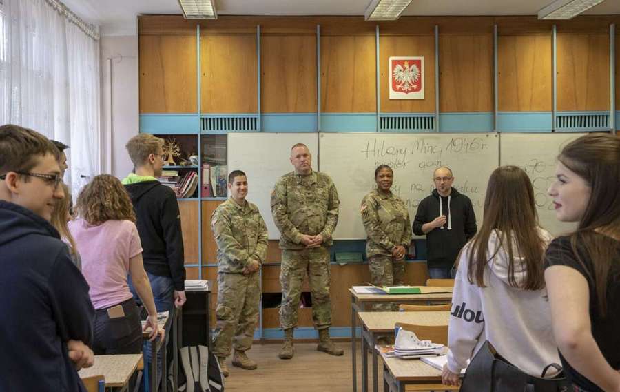 Pupils at a school in Poland