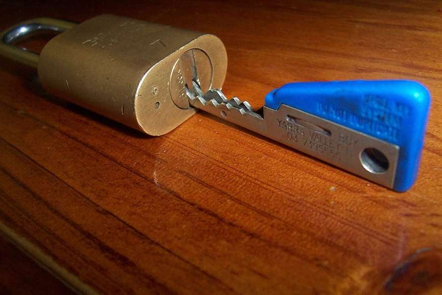 Padlock and chain symbolising protection from online scams