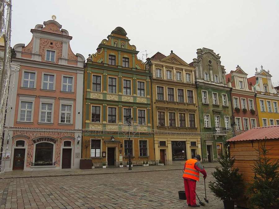 Historic houses on the Old Market Square in Poznań