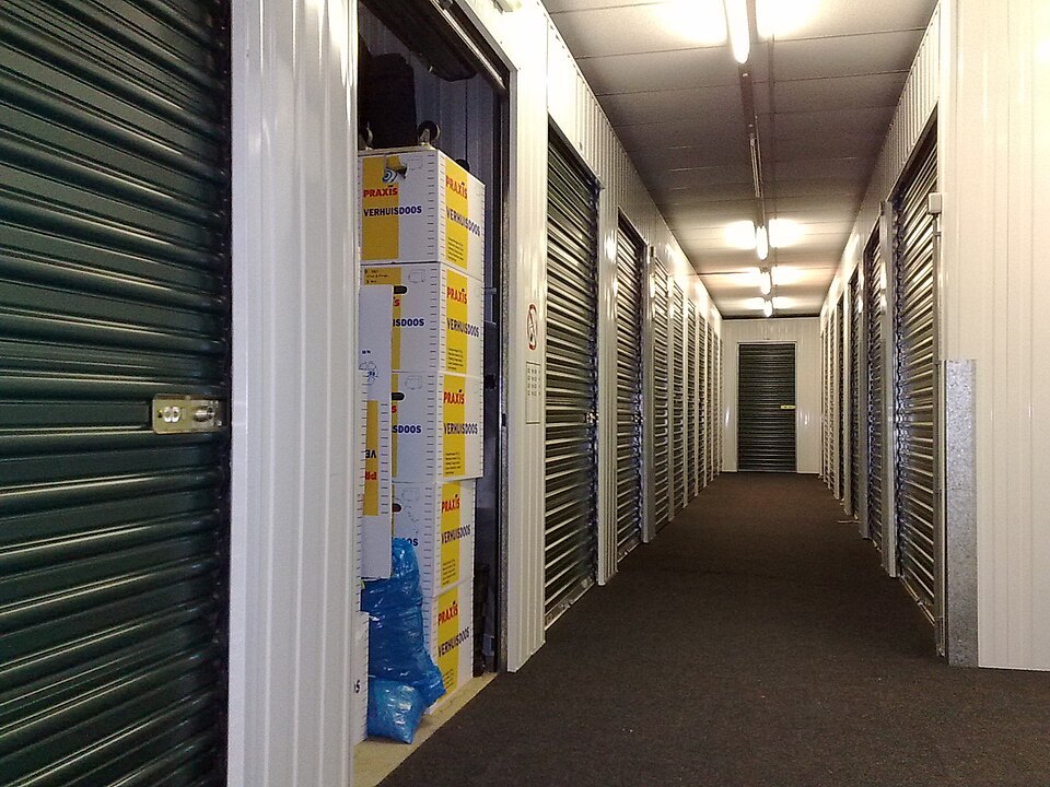 An illustrative self-storage corridor photographed in December 2008