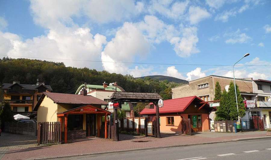 Szczyrk mountain town street in summer