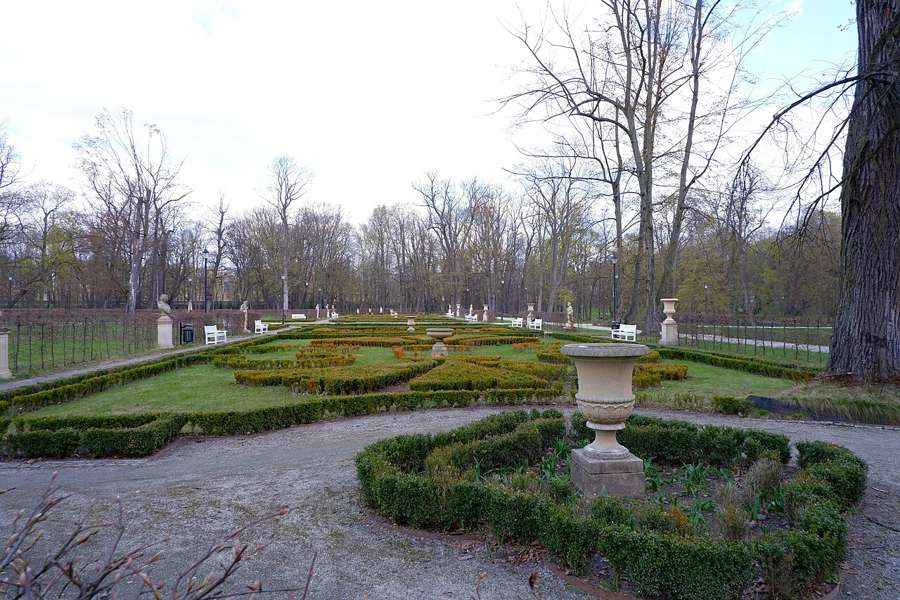 Formal garden and park beside the Primate's Palace in Skierniewice