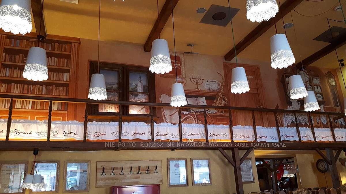 Restaurant interior in Warsaw, illustrative