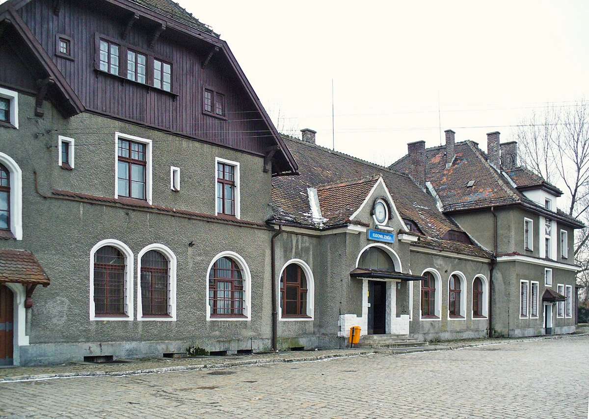 The old railway station building in Kudowa-Zdrój