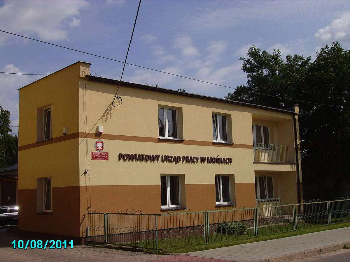 Powiatowy Urząd Pracy (district labour office) building in Mońki