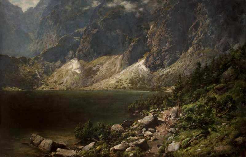 Morskie Oko lake, painting by Aleksander Mroczkowski, National Museum in Kraków