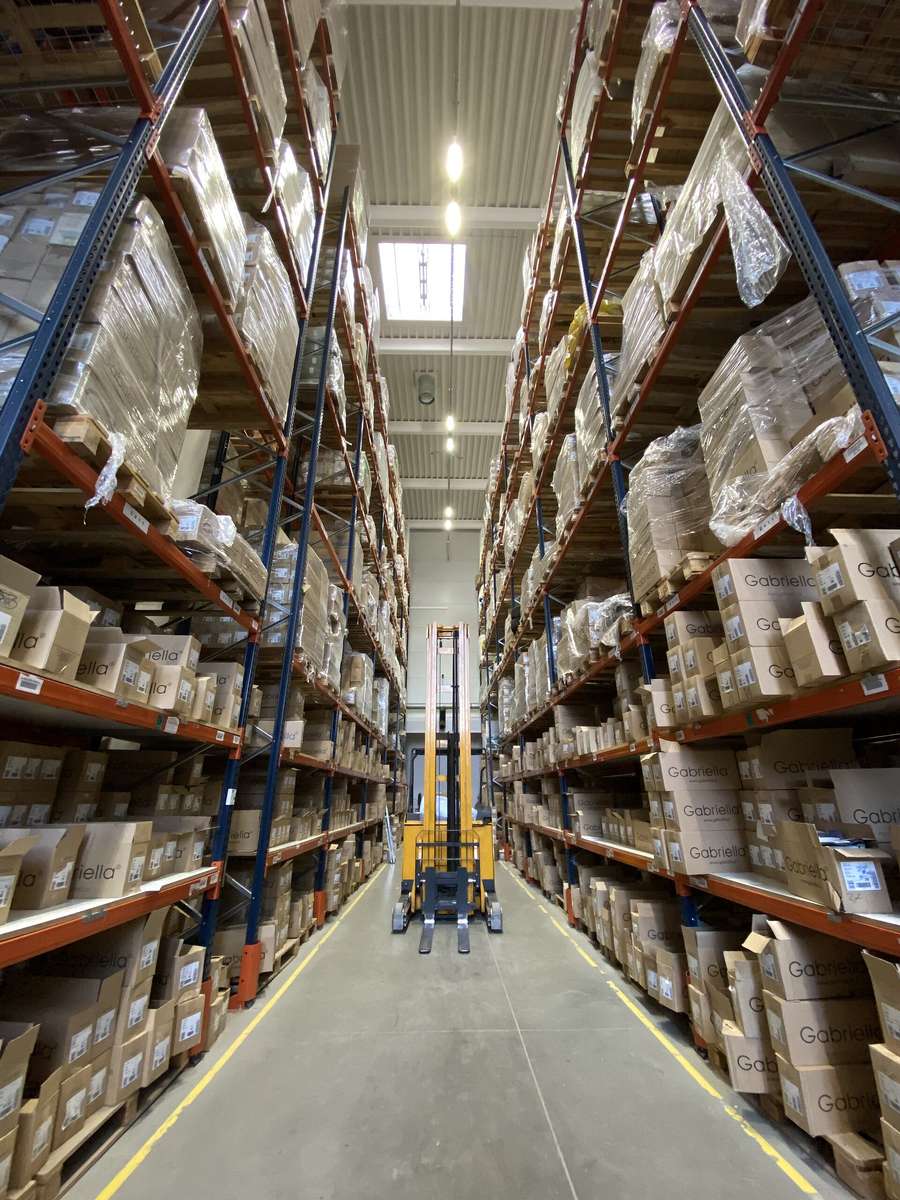 The warehouse of the Gabriella hosiery factory in Lodz, a typical temp-work setting