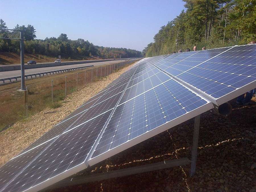 A field solar panel array
