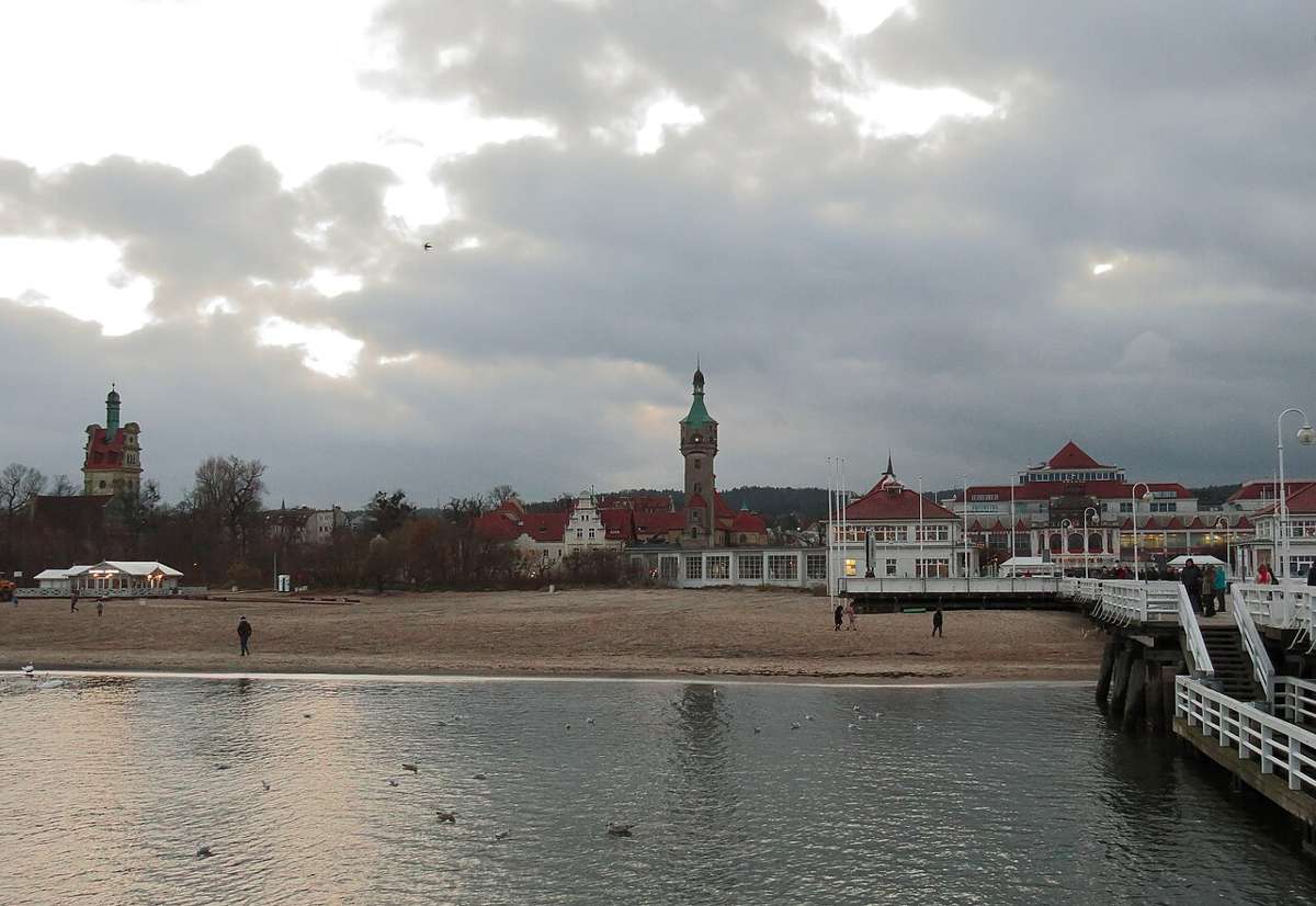 The pier and seafront in Sopot