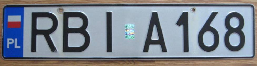 A Polish licence plate