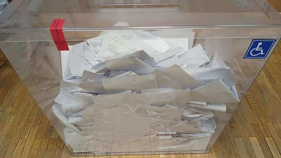 Ballot box at a Polish polling station