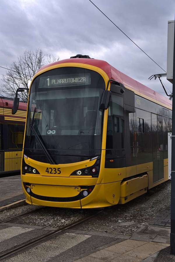 Warsaw tram at the Żerań Wschodni terminus