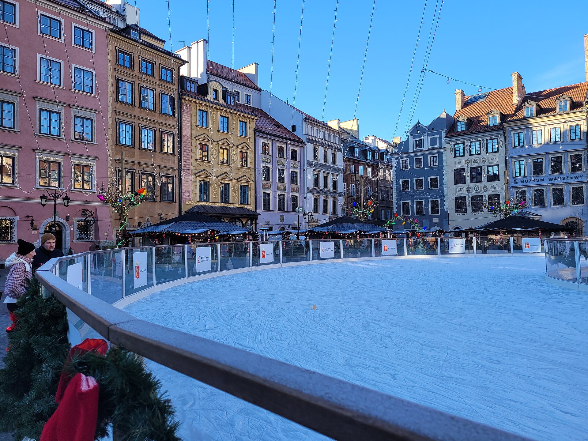 The ice rink on Warsaw's Old Town Market Square during last December's Christmas market