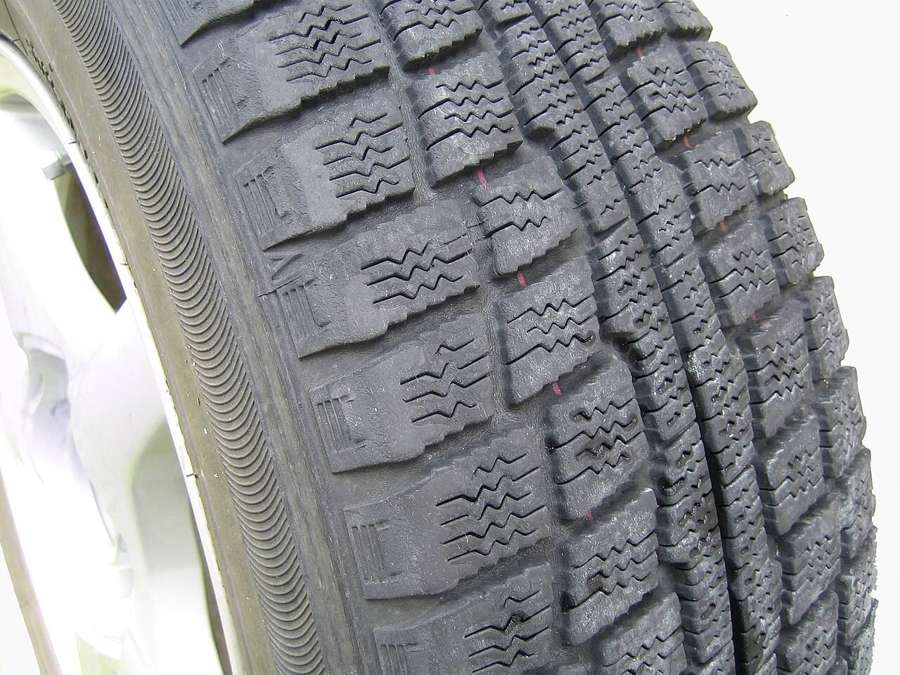 Winter tyre tread close-up