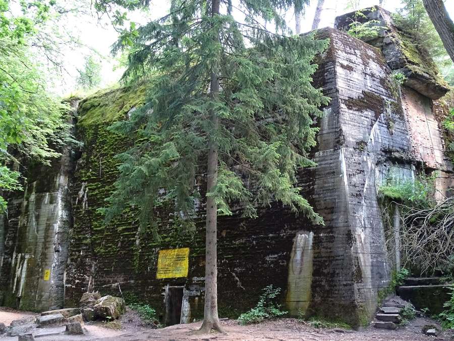 Moss-covered remains of Hitler's bunker at the Wolf's Lair in Gierłoż