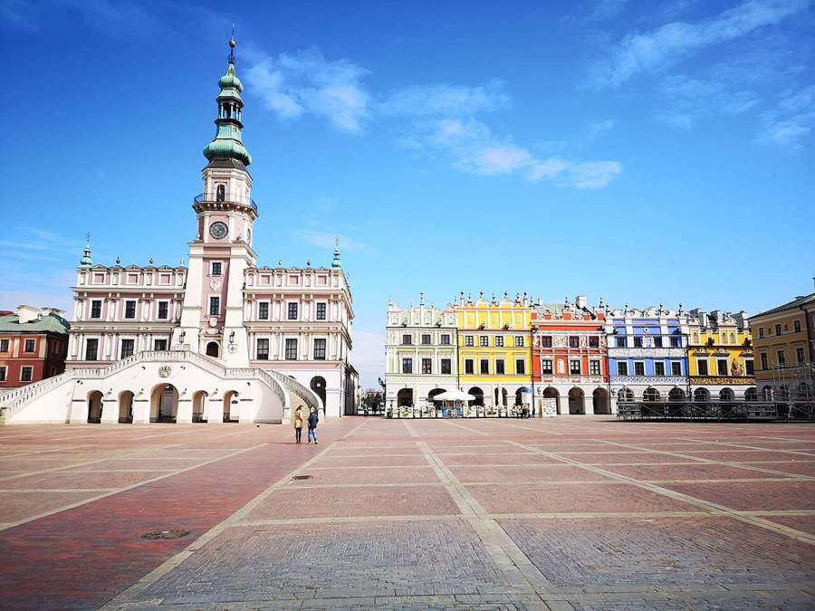 Zamość Great Market Square with the town hall