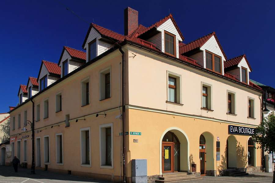A townhouse with dormer windows on the market square in Żory